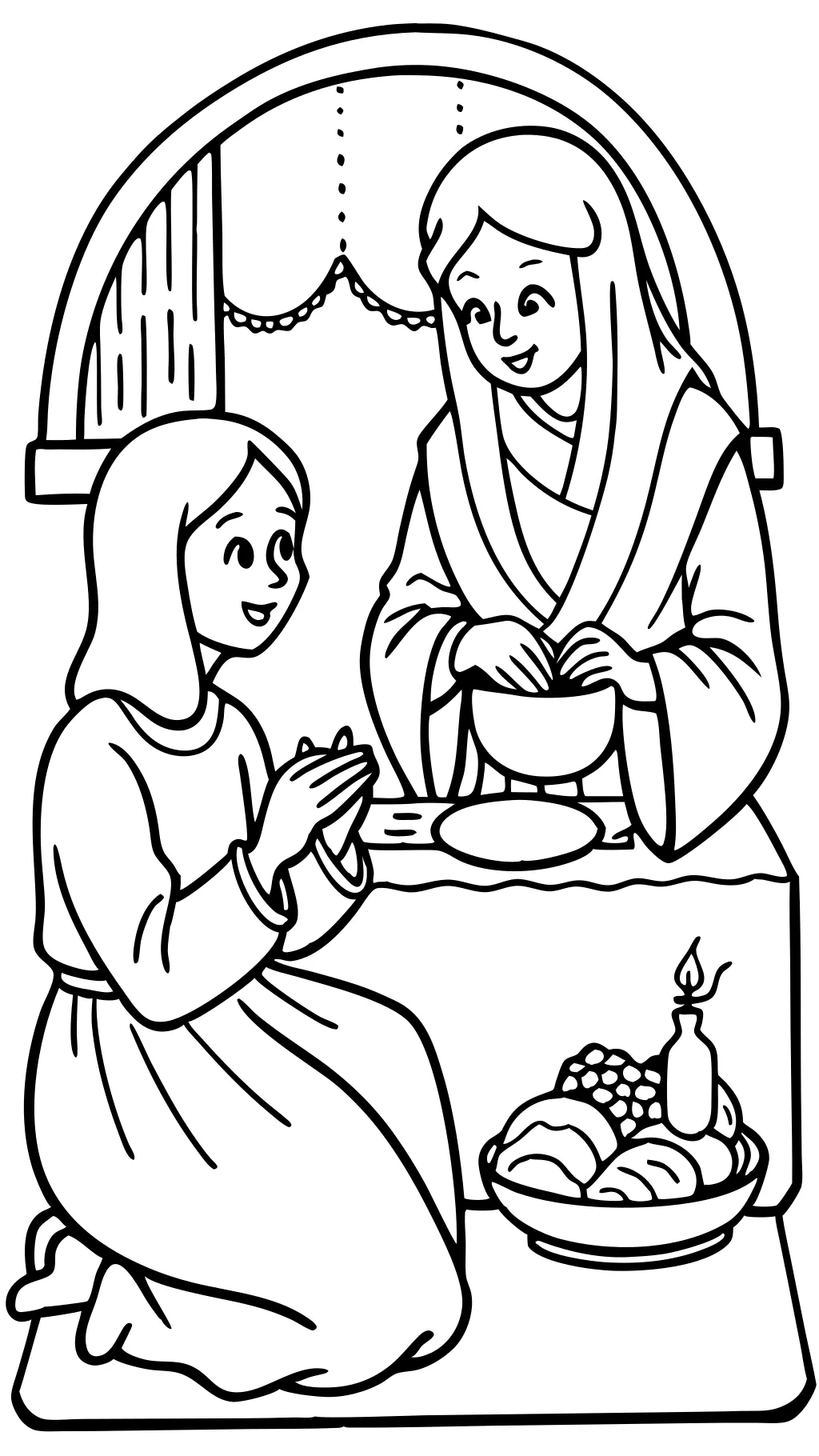 mary and martha coloring page